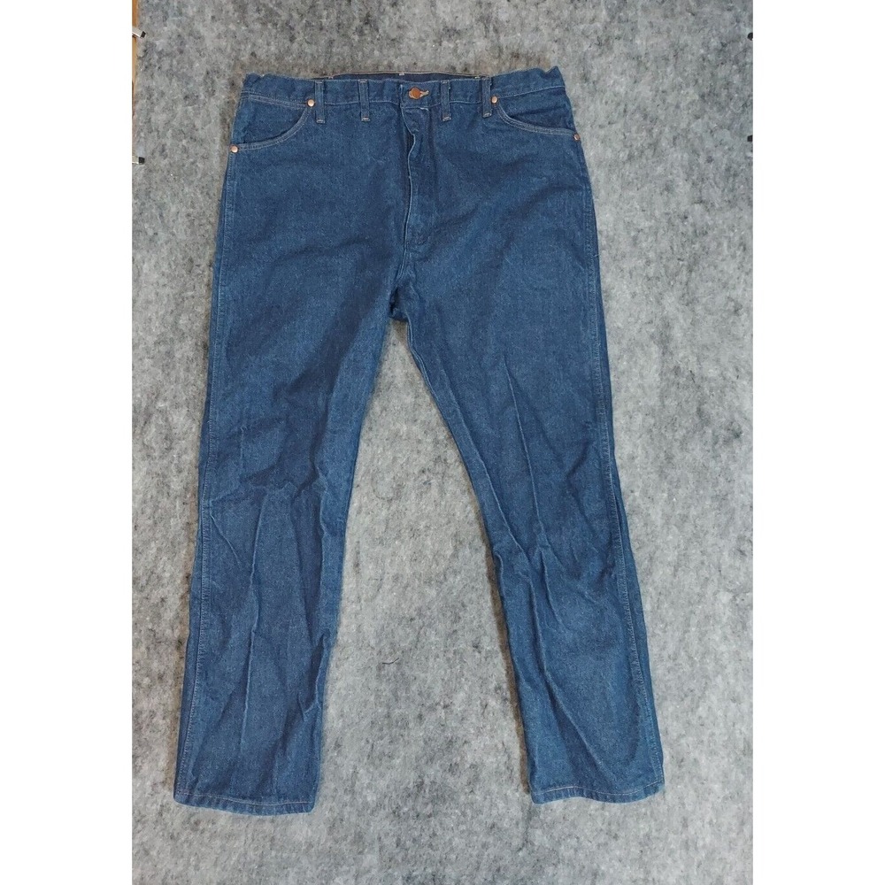 Wrangler Jeans Mens 40x32 Blue 13MWZ Cowboy Cut Western Workwear Dark Wash Denim